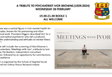 UCC event to honour the work of pioneering psychiatrist Ivor Browne